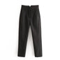 Spring  Casual Women Multi-Line Straight-Leg Pants High Waist Casual Pants