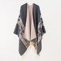 Double Sided Cape Shawl Outer Wear Women Autumn Winter Office Scarf Simple Large Cape Coat