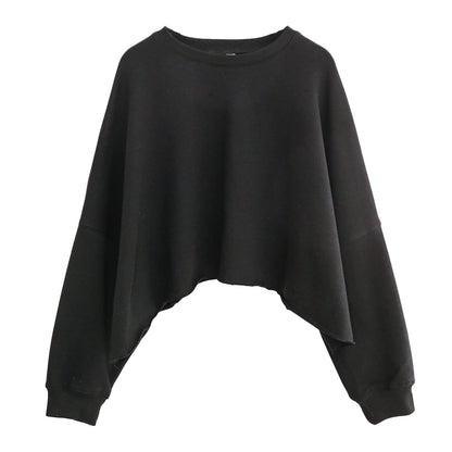 Short Sweater Women Clothing Loose Fitting Cropped Slimming Fashionable Printed Street Sportswear Yoga Jacket Coat
