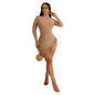 Women Sexy Mesh Rhinestone Foam Feather Dress