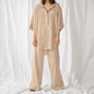 Autumn French Cotton Pleated Half Sleeve Loose Comfortable Pajamas Ladies Homewear