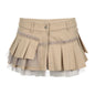 Personality Street Mesh Tooling Multi Layer Stitching Irregular Asymmetric Skirt Set Mini Skirt Ultra Short Skirt Summer