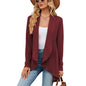 Autumn Winter Long Sleeve Solid Color Loose Cardigan Top Women Knitting Coat