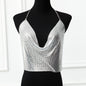 Women Clothing Rhinestone Rhinestone Vest Sexy Party Nightclub Sexy Suit Rhinestone Top Sling