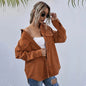 Autumn New Corduroy Shacket Collared Long Sleeve Loose Casual Jacket Women shacket