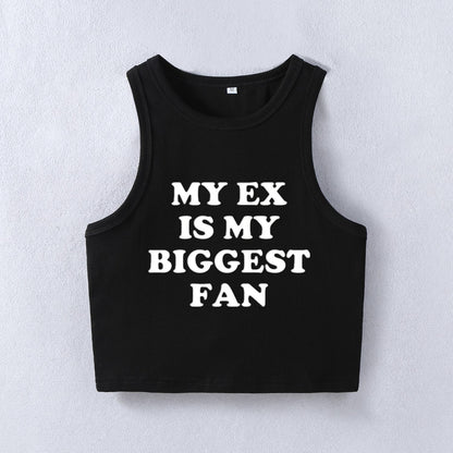 Street Hipster Biggest Fan Short Vest Women Clothing