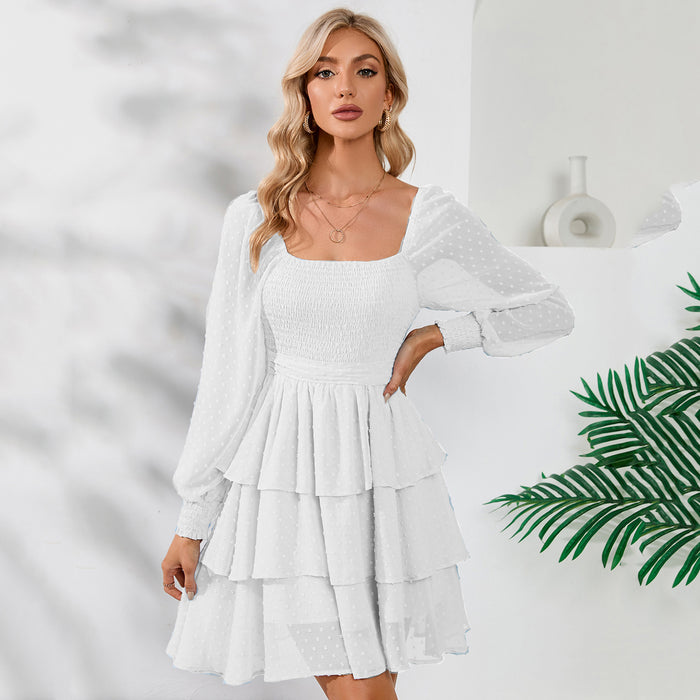 Spring Summer Double Sided Wear Vacation Tiered Dress Casual Women
