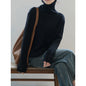 Soft Glutinous Turtleneck Sweater Women Winter Button Slim Knit Bottoming Shirt