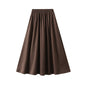 Women Mid Length A Line Workwear Umbrella Skirt With Pockets Autumn Skirt