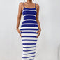 Women Clothing Sexy Sexy Striped Spaghetti Straps Sheath Dress Maxi Dress for Women