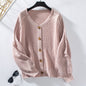 Autumn Winter Solid Color Buttons Knitted Cardigan Casual Loose Lantern Sleeve Sweater Women