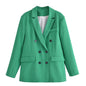 Summer Women Clothing Simple Long Sleeve Double Breasted Blazer Blazer Women