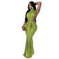 Women Clothing Dress Solid Color Sexy Side Split Sleeveless Dress