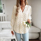 Shirt Women Autumn V neck Long Sleeve Top