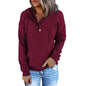 Women Clothing Long Sleeve Loose Casual Hooded Drawstring Pocket Hoodie