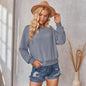 Women Clothing Autumn Top Women Solid Color round Neck Knitted Sweater