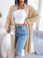 Autumn Winter Casual Collared Long Cardigan Sweater Coat Women Clothing