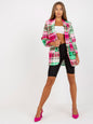 Plaid Blazer Women Color Printed Slim Mid Length Coat