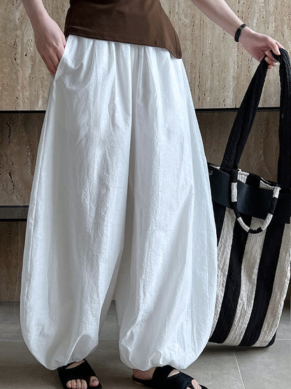 Summer White Loose Bloomers Women Design Yamamoto Pants Bud Pants