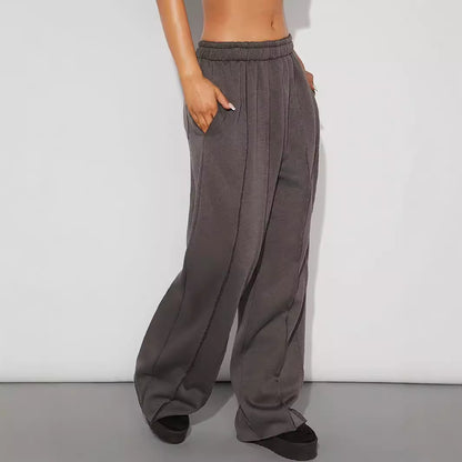 Pants Women Ladies Loose Casual Trousers Comfortable Home Pants Solid Color Casual Wide Leg Track Pants