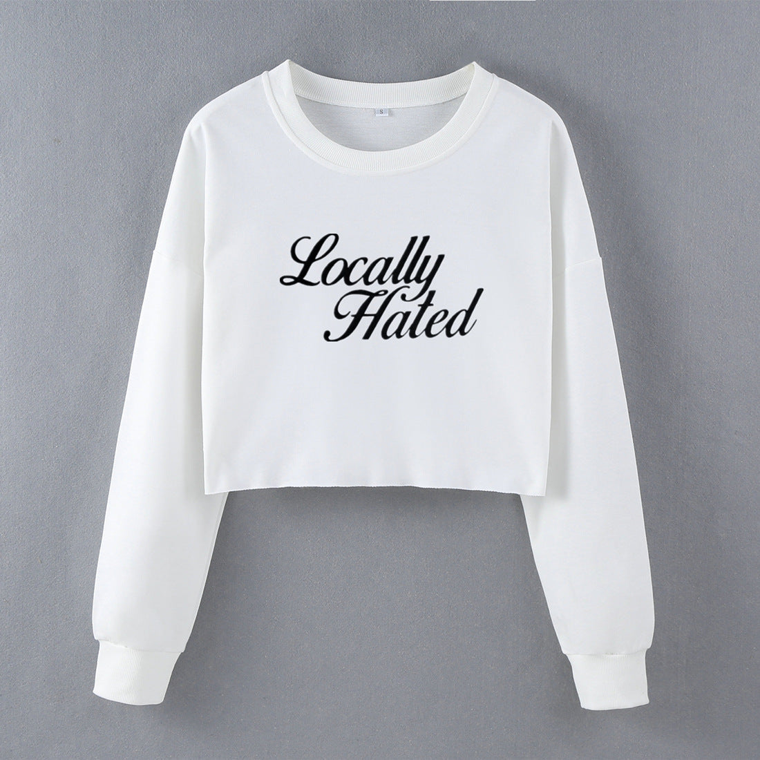 Locally Hated Street Hipster Sexy Women Top Short Long Sleeve Sweater