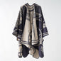 Lengthen Thicken Cashmere Like Autumn Winter Ethnic Travel Split Shawl Cape