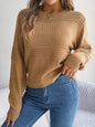 Autumn Winter Casual Solid Color Long Sleeve Knitted Pullover Sweater Women Clothing