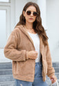 Loose Casual Thickening Hooded Plush Coat