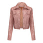 Spring Autumn Thin Leather Coat Women Multi Pocket Cardigan Casual Jacket Popular Daily Coat