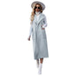 Trendy Woolen Coat Autumn Winter Slim Fit Slimming Fashionable Women Blue Coat