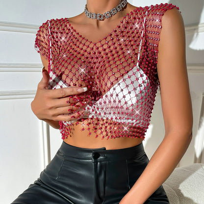 Fishnet Light Diamond Sexy Top Vest