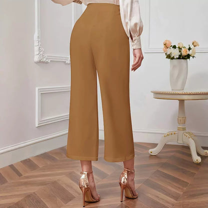 High Waist Wide Leg Pants Women Autumn Advanced High Waist Drooping Loose Straight Casual Pants