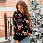 Jacquard Casual Pullover Christmas Sweater Women Idle Autumn Winter Women Knitted Sweater