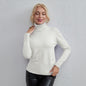 Autumn Winter Women Clothing Base Knitwear High Necked All Matching Sweater Women Solid Color