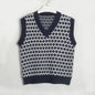 Women Clothing Basic Simple Stylish Casual Rhombus Sweater Vest