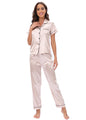 Satin Suit Two Piece Home Wear Pajamas Women