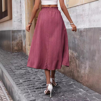 Popular Spring Autumn Women Clothing Fashionable Elegant Pleated Slit Skirt