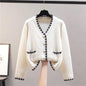 Classic Knitted Cardigan Women Autumn Winter Chenille Mink Velvet V Neck Sweater Women Coat