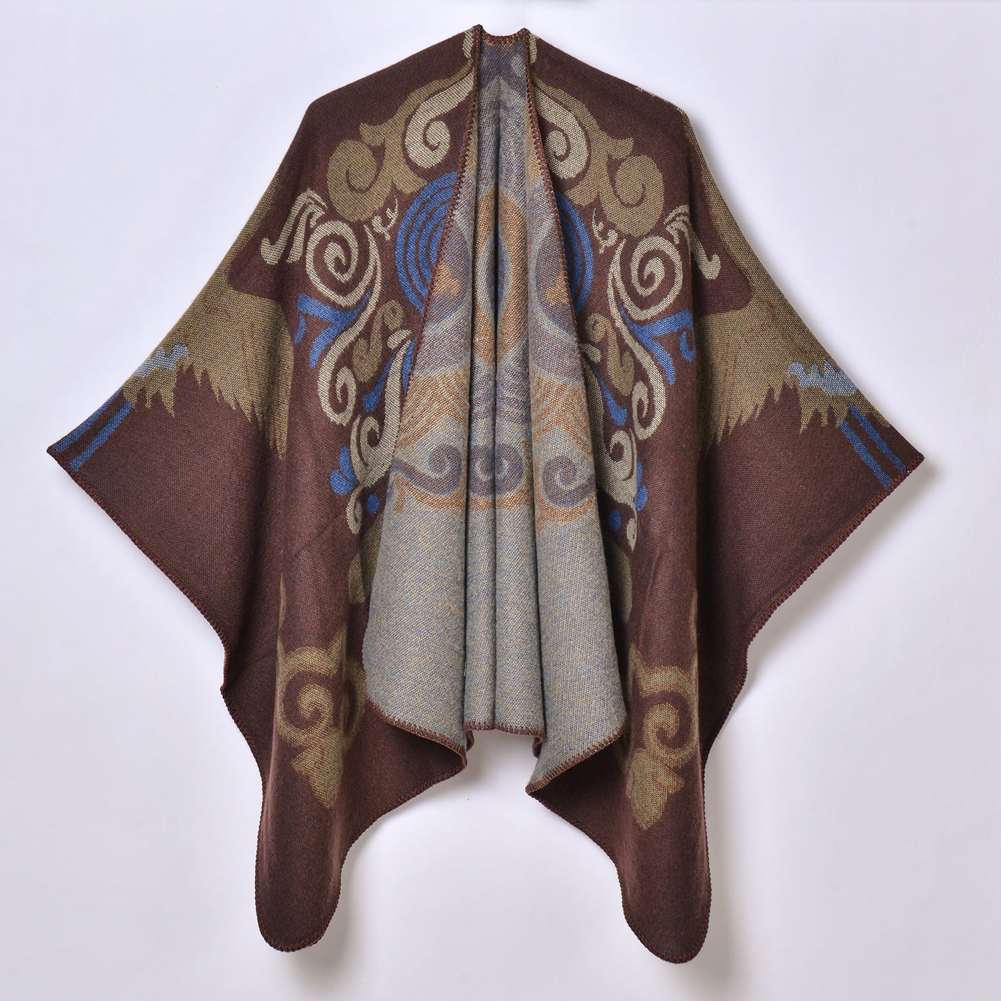 Women Jacquard Thickened Warm Scarf Shawl Yunnan Nepal Travel Photography National Shawl Outer Match