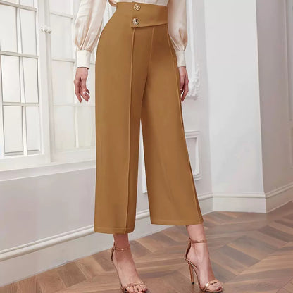 High Waist Wide Leg Pants Women Autumn Advanced High Waist Drooping Loose Straight Casual Pants