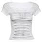 Summer Women Clothes Sexy Sexy To Print Striped Square Collar Slimming Top Short All Match T Shirt