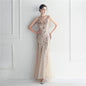 Popular Mesh Beads Sequined Dress Long Evening Dress Star Event Exhibition Stage