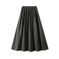 Women Mid Length A Line Workwear Umbrella Skirt With Pockets Autumn Skirt