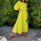 Spring Solid Color Loose Irregularly Slimming Mid Length Dress