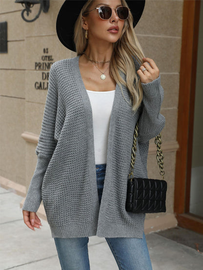 Women Knitwear Autumn Winter Knitted Cardigan Loose Solid Color Sweater Women