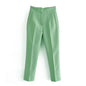 Spring  Casual Women Multi-Line Straight-Leg Pants High Waist Casual Pants