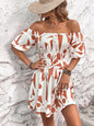 Popular Women Clothing Off Shoulder Printed Dress