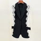Quality Star Slim Fit One Button Contrast Color Lace Stitching Blazer