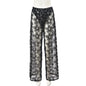 Christmas Pants Mesh Sequin Floral Personality Pattern Underwear One Piece Trousers