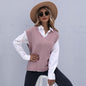 Early Autumn Women Wear Sleeveless Twist Solid Color Knitted Vest for Women